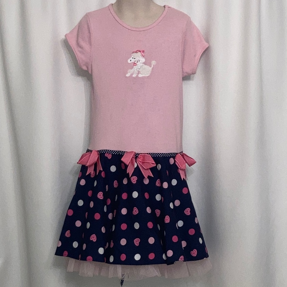 Adorable 🥰 Polka dot and Poodle 🐩 Dress with Bows